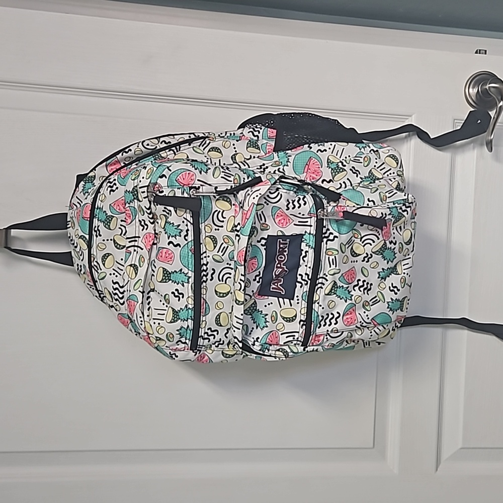 Jansport Big Student Backpack TDN7 White Fruit Travel School Vacation